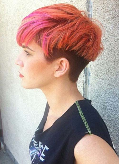 red pixie with shaved side