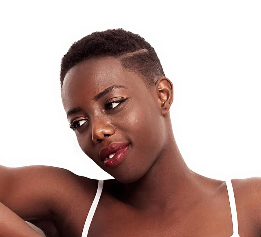 shaved pixie cut for black women