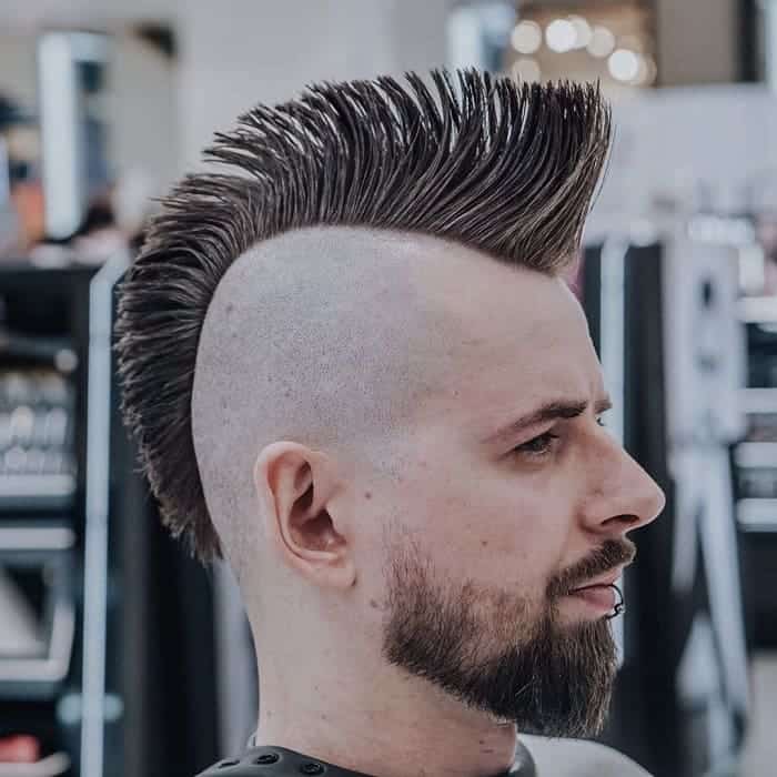 shaved sides  hairstyle with mohawk 