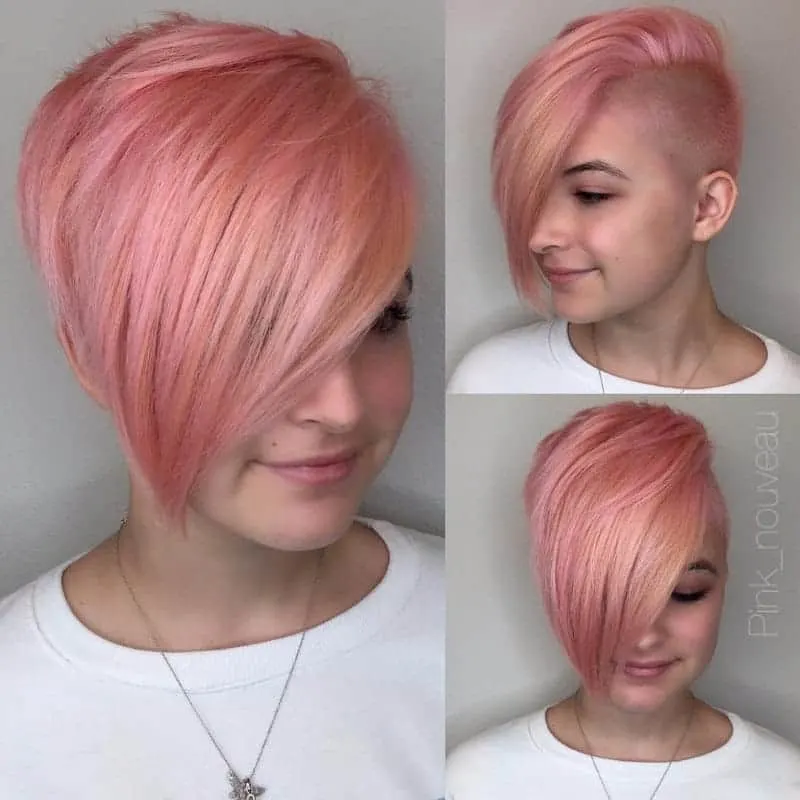 shaved undercut for pink hair