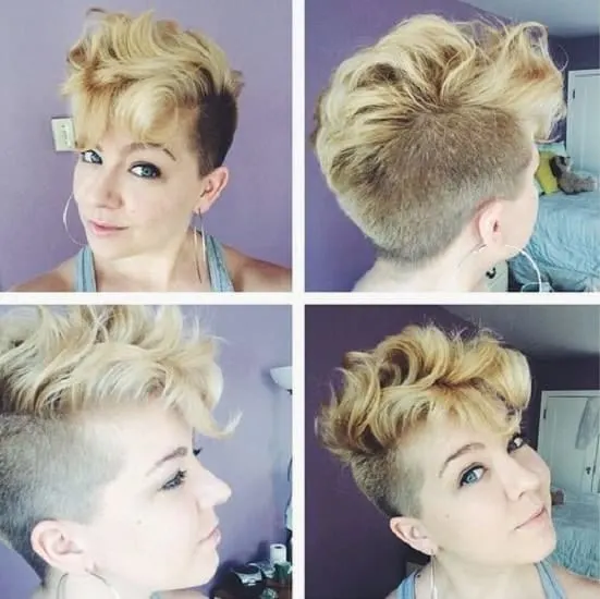 messy shaved undercut for women