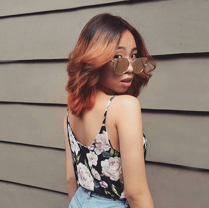short Asian ombre hairstyle