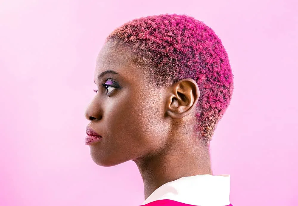 short afro hair color for women