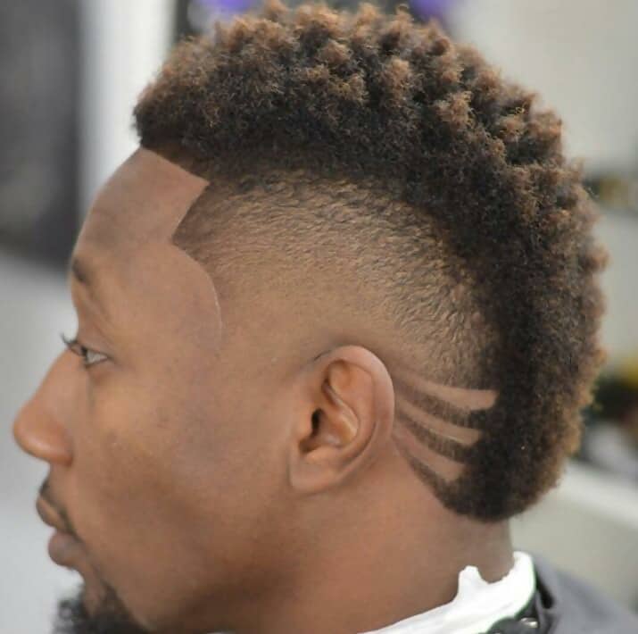 Short Afro Mohawk with Skin Fade