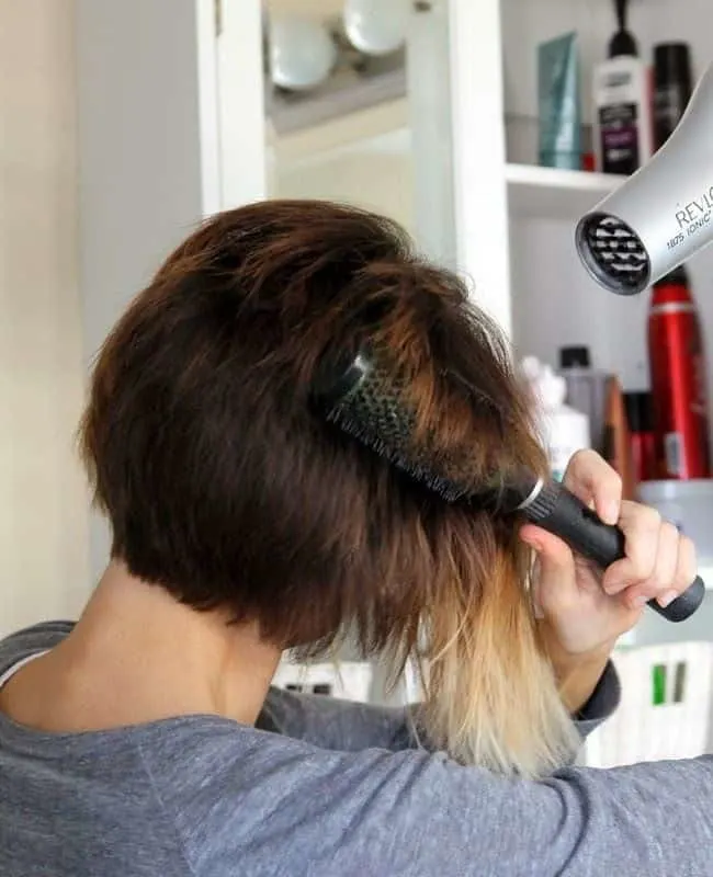 blow dry short angled bob