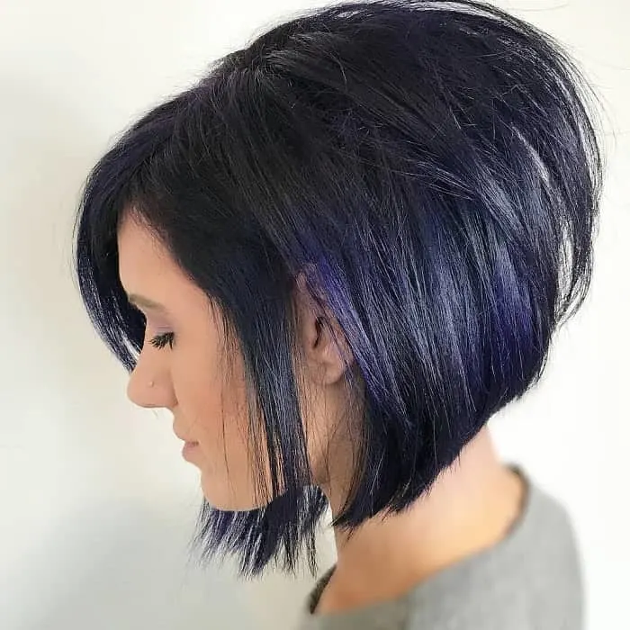 Short Angled Thick Bob