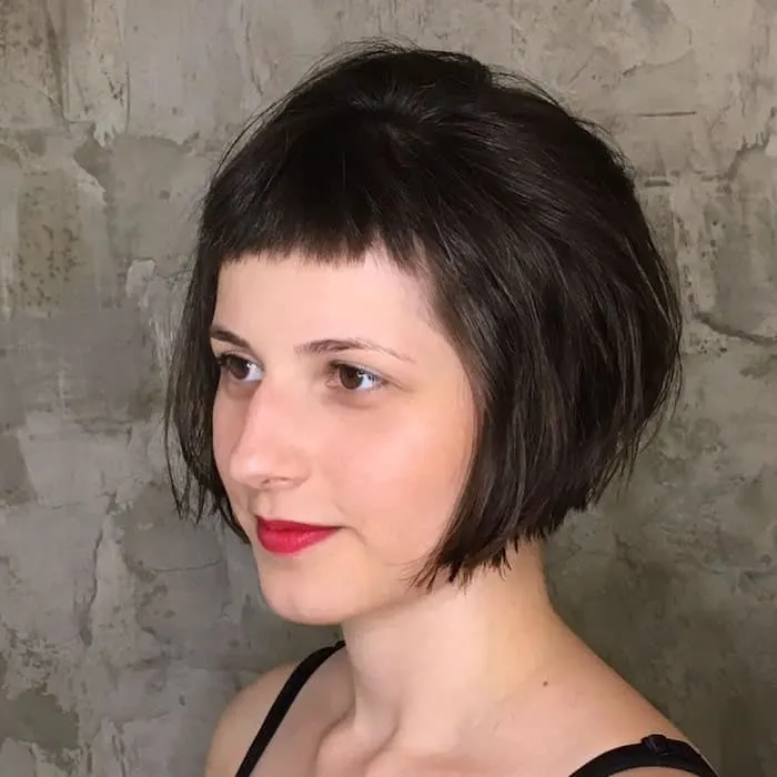 Short Angled Bob with Bangs