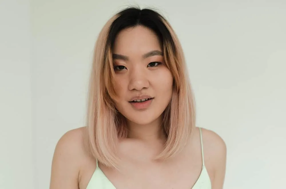 short balayage hairstyle for Korean women