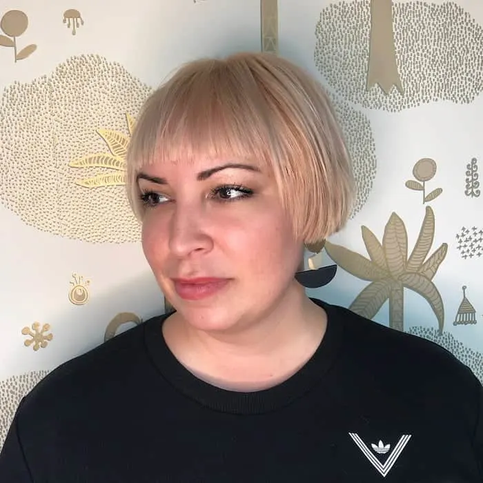 Short Bangs for Round Face