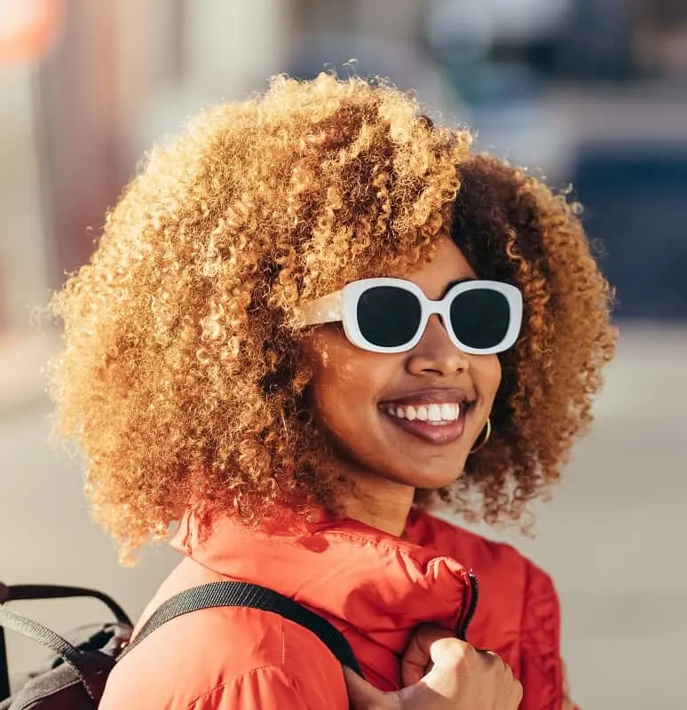 short blonde curly hair for black girls