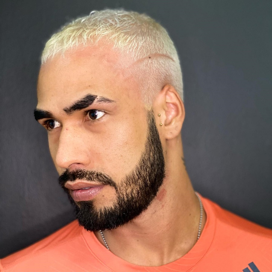 men's short blonde hair with line