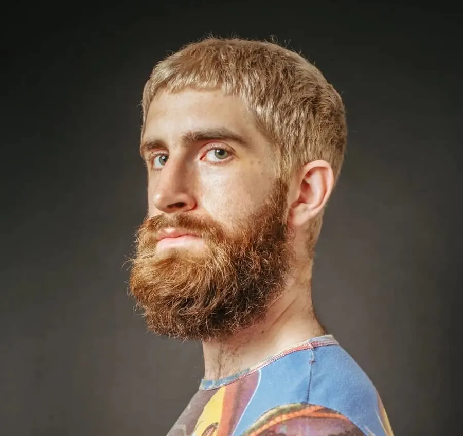 short blonde hair with red beard
