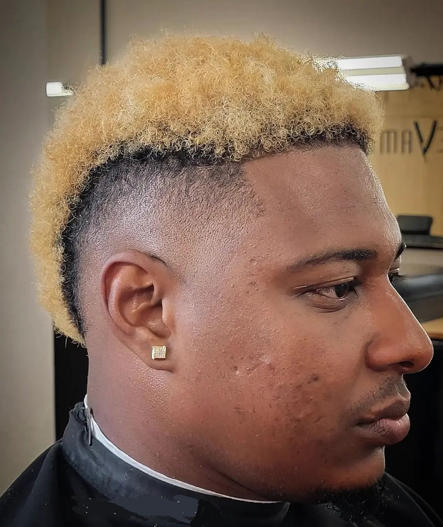 short blonde mohawk with fade