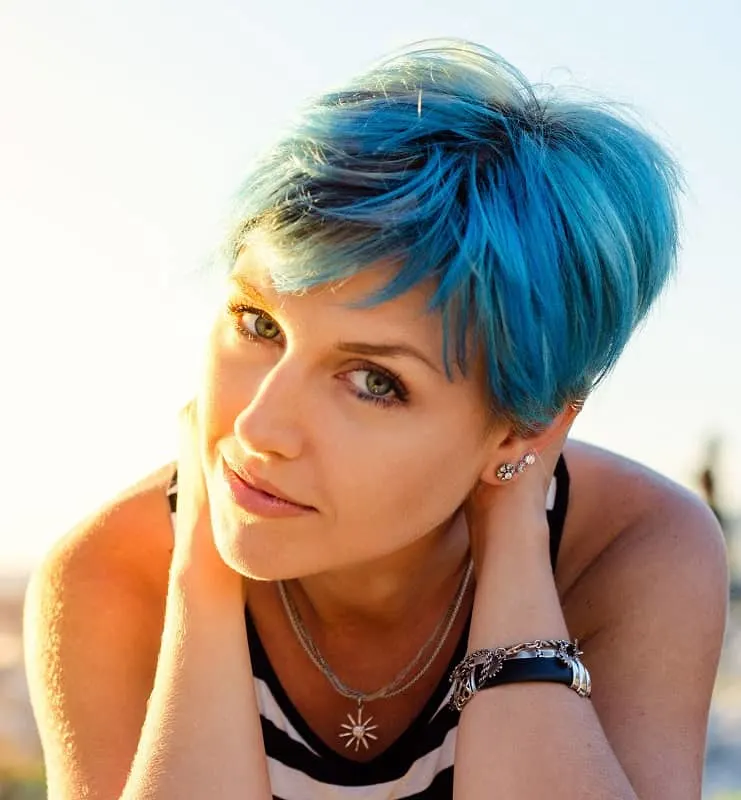 short blue hair 