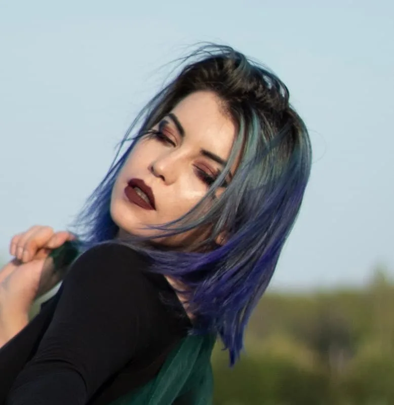 short blue hairstyle