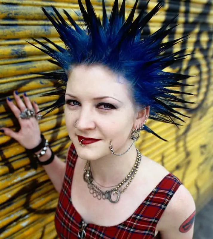 short punk blue hair