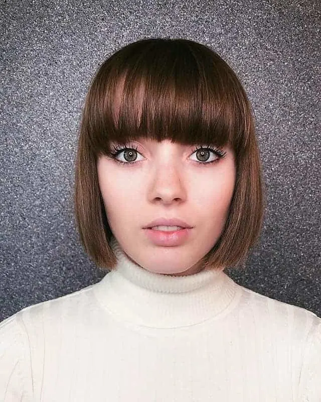 Bangs on Short Blunt Bob