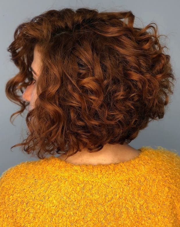short curly bob for thick hair