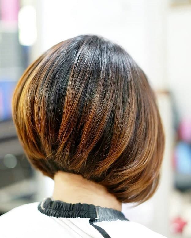 short stacked bob for thick hair