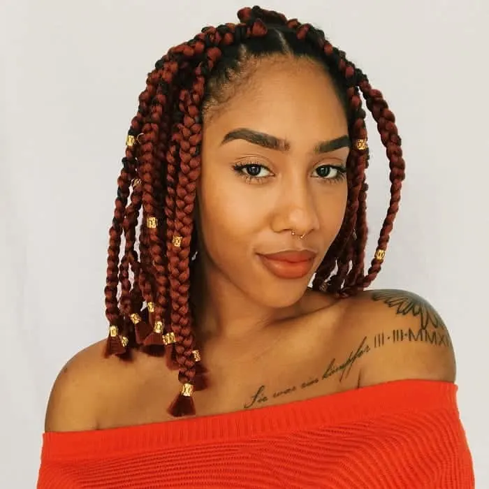 box braid on short hair