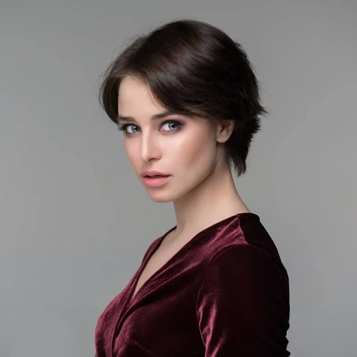 short brunette hairstyle