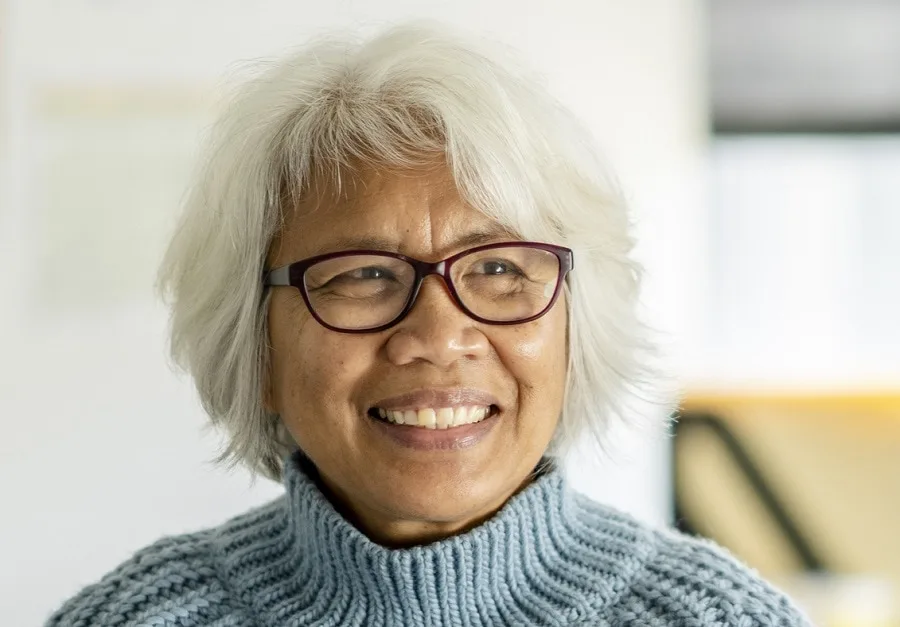 short choppy bob for Asian women over 50