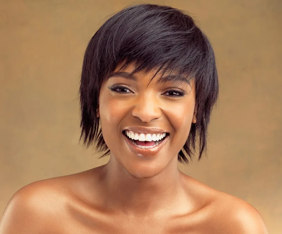 short choppy bob for black women