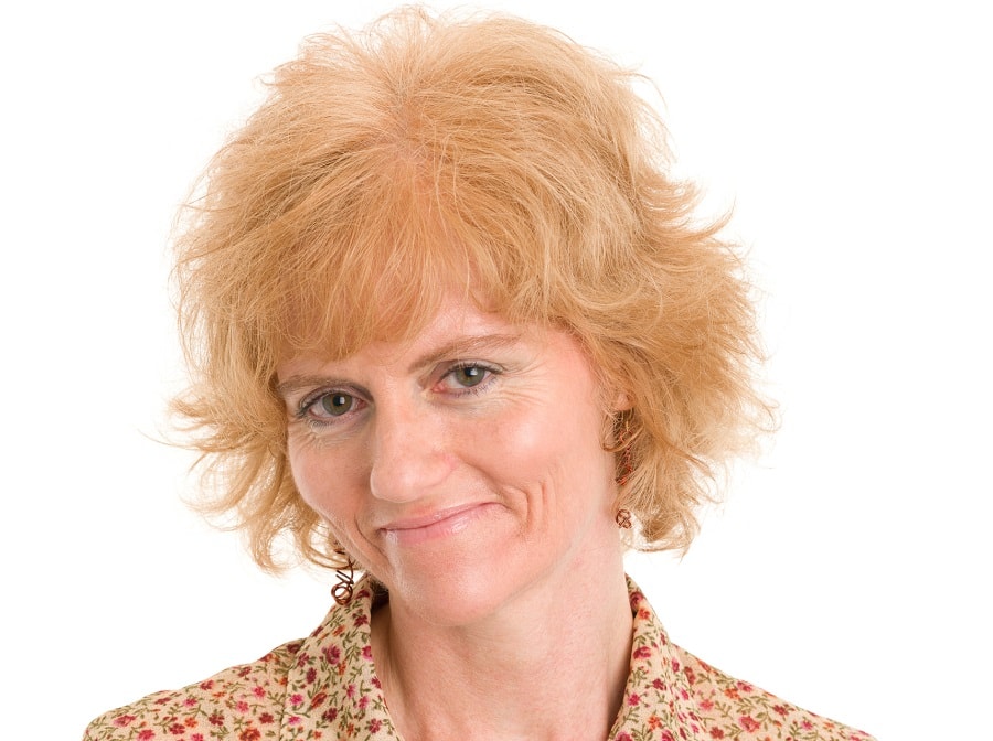 short choppy hairstyle for over 50 with thick hair