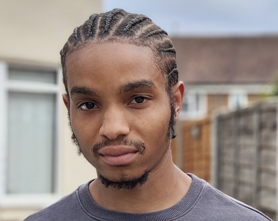 short cornrow style for black men