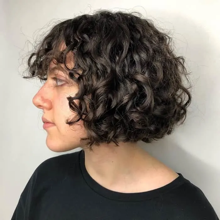 short curly bangs