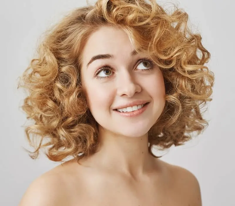 short curly blonde hair