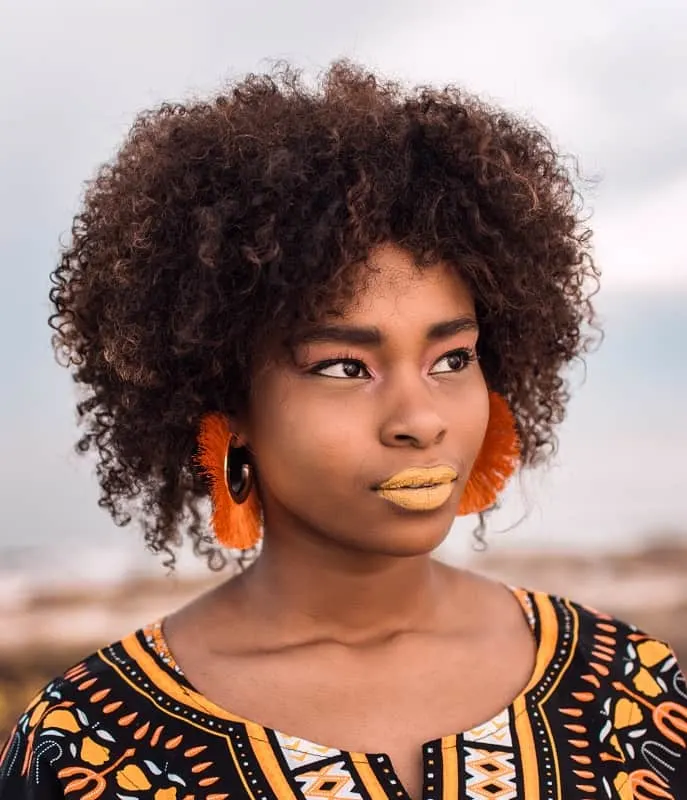 short black curly bob