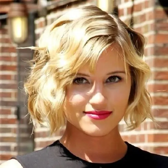 romantic short curly bob for women