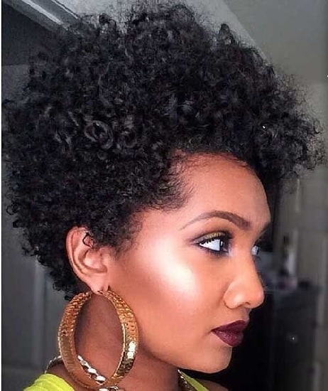 natural curls with short bob hairstyle