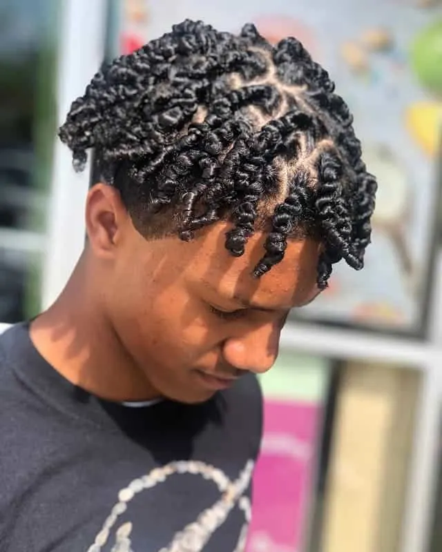 short curly hair with twists