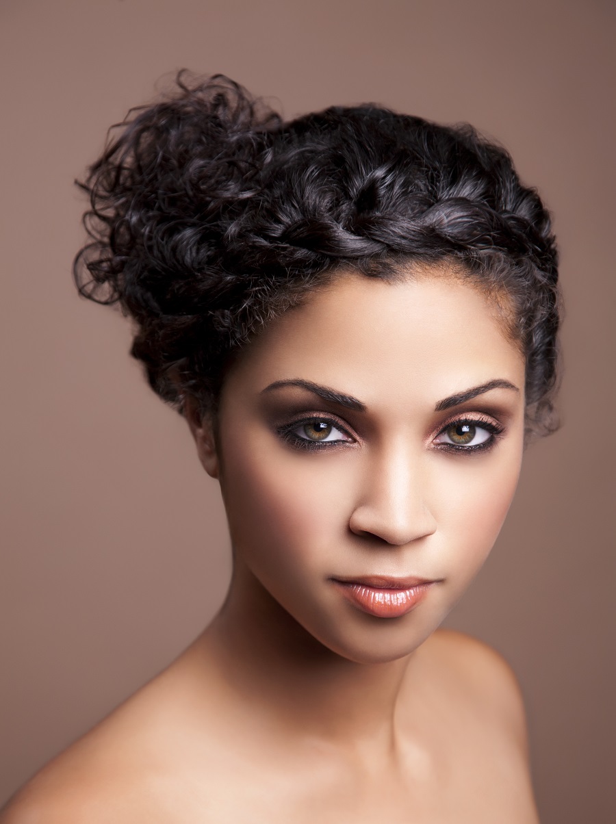 short curly hair updo for wedding