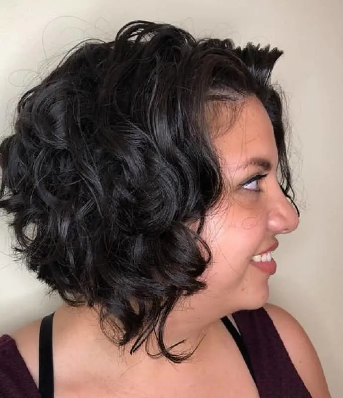 Short Curly Inverted Bob