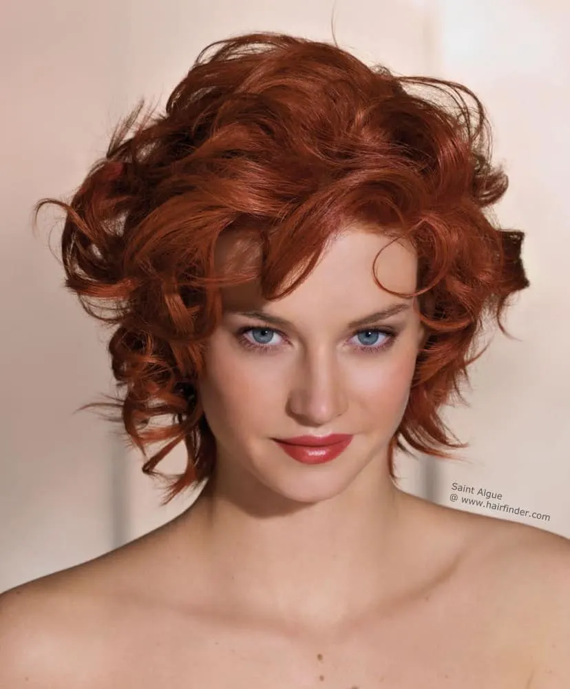 short red hair with big bold curls