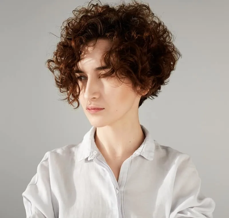 short curly shag haircut