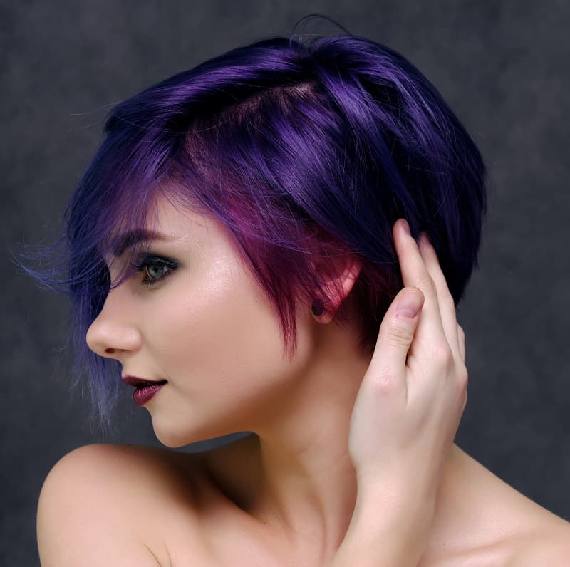 short dark purple hair