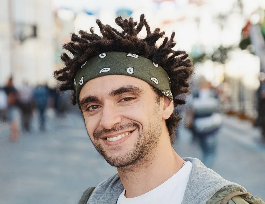 short dread with headband for men