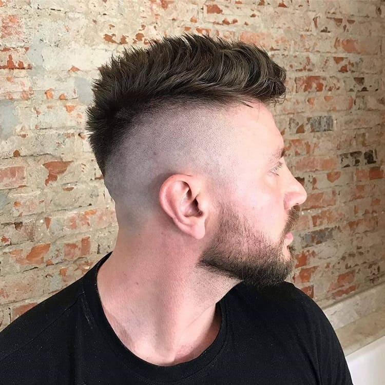 short faux hawk with high fade