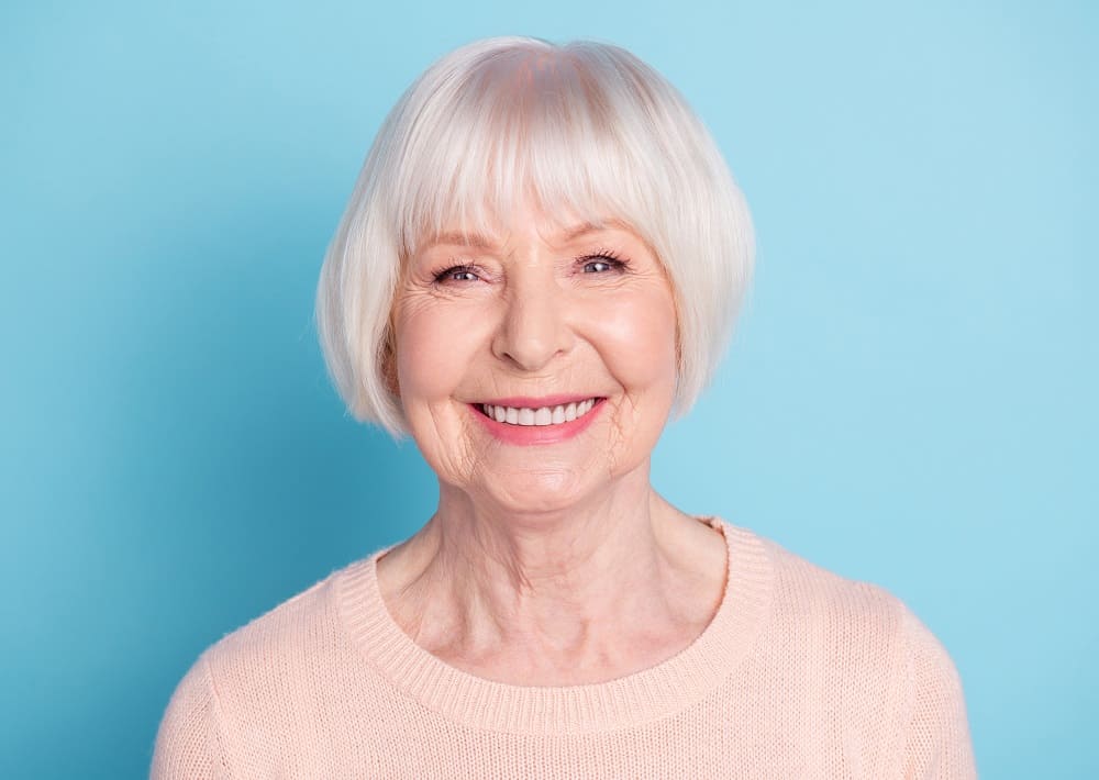 short fine white hair for women over 60