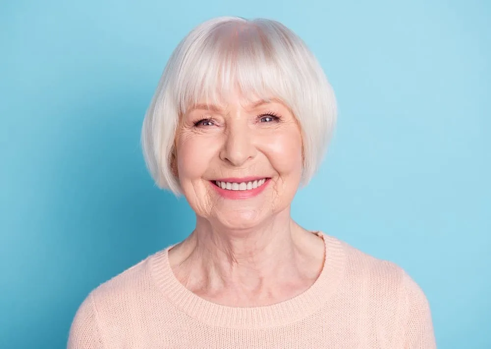 short fine white hair for women over 60