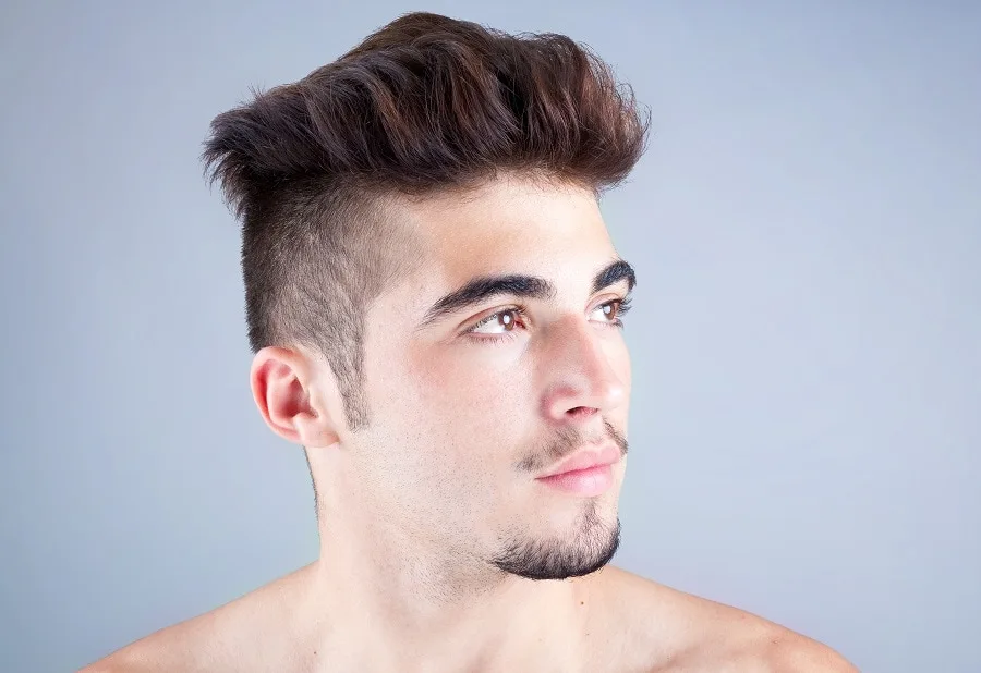 short fluffy hair with undercut for men