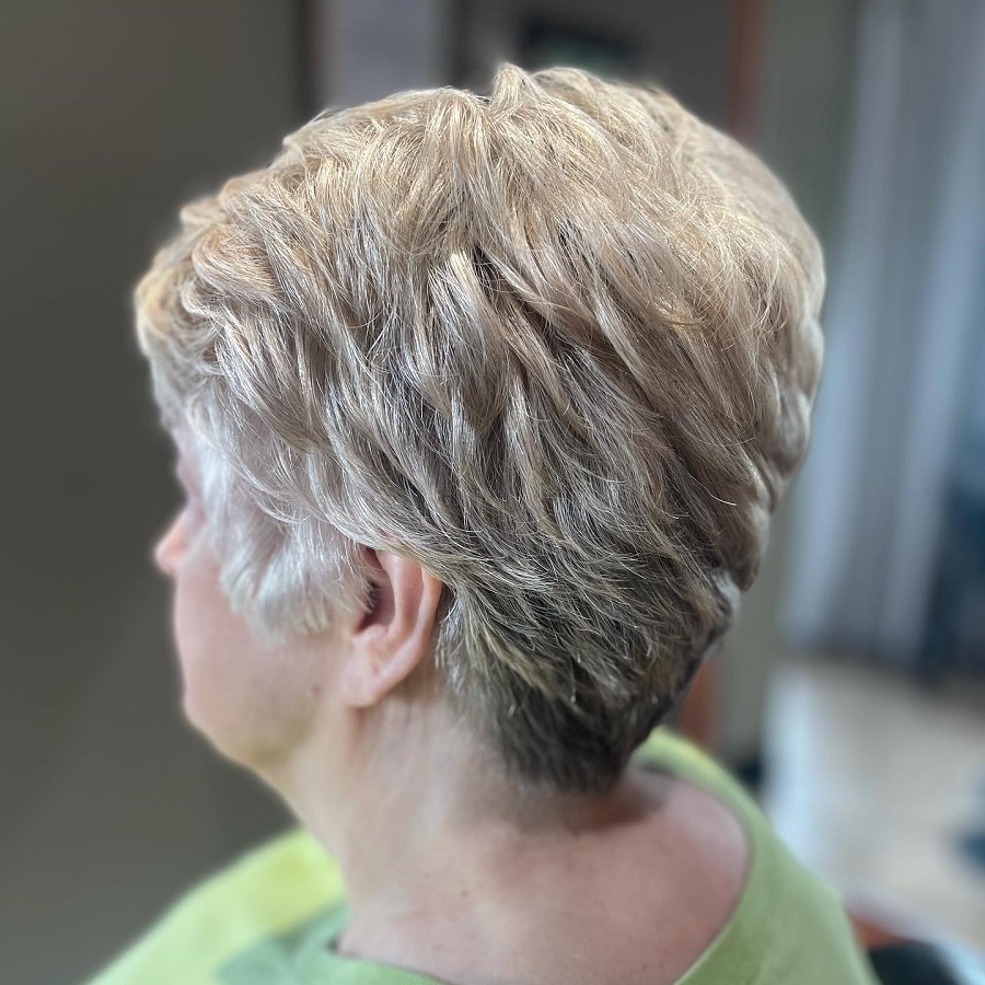 short gray hair with highlights