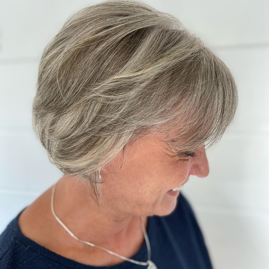 short gray hair with lowlights