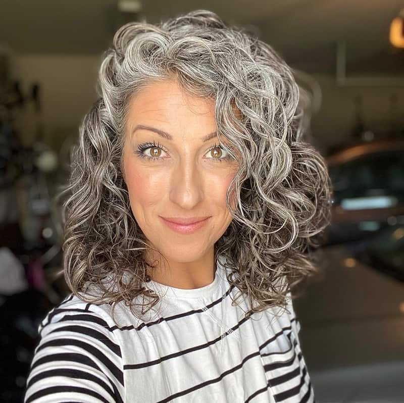 short grey curly hair for women