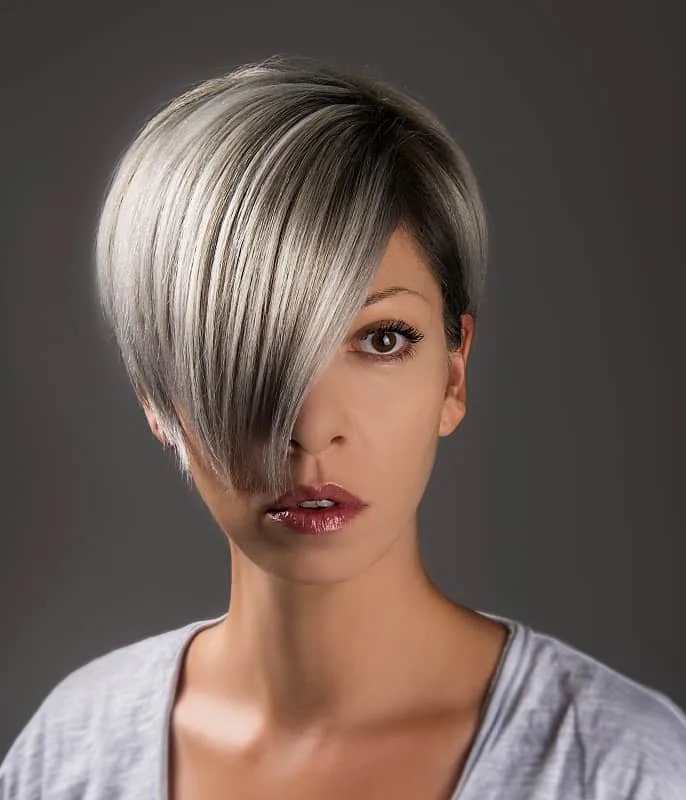 short grey hair highlights