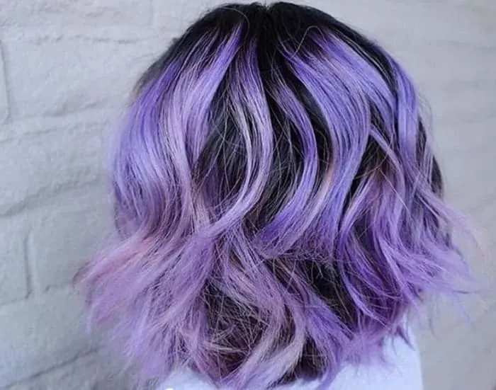 short purple balayage look